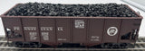 K-Line Pennsylvania PRR coal goes to war  k6253-1892 die cast ribbed 2 bay hopper w real coal load  O SCALE Like New