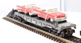 MTH 30-7610 MTH w/57 Chevys Flat Car RailKing O Scale Used