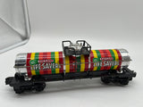 Lionel 6-9278 Life Savers chrome single dome tank car O scale Used Excellent as is