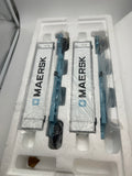 MTH Premier 20-95086 Maersk 2-Car Spine Car Set w/(2) 48' Containers O SCALE NEW