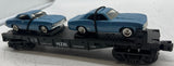 MTH Railking 30-7634 Auto Transport Flat Car Featuring (2) 1969 Camaros O SCALE Like New