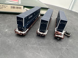 Kato 106-6125 BNSF Gunderson Double stack maxi-iv cars N SCALE (3 car set) Used as is
