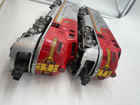 Lionel Postwar 2343P 2343T Santa Fe F-3  Diesel Locomotives set (1 pwd) with screens &  1 original box, 1 wrong box O SCALE Used Damaged Box