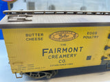 Atlas 6700 Fairmont Creamery Co Custom Decorated Woodside Reefer O SCALE WEATHERED AS IS Used Excellent