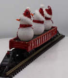 MTH Railking 30-72210 Christmas Gondola Car w/LED Christmas Lights & Lighted Snowmen O SCALE Used