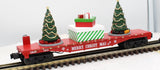 MTH Railking 30-76865 Christmas Flat Car w/Lighted Christmas Trees O SCALE Like New
