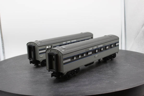 MTH Railking 30-6024 New York Central 2-Car O-27 Streamlined Combo/Diner Set O SCALE Used Excellent Damaged Box