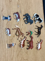 Set of 12 Farm animals and workers HO SCALE 1  Used Excellent No Box