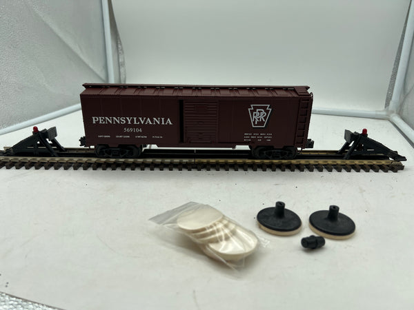 Weaver- MNP Weaver Many New Products MNP Pennsylvania Railroad PRR Track Cleaning Boxcar Dual Motors #569104 O SCALE Like New
