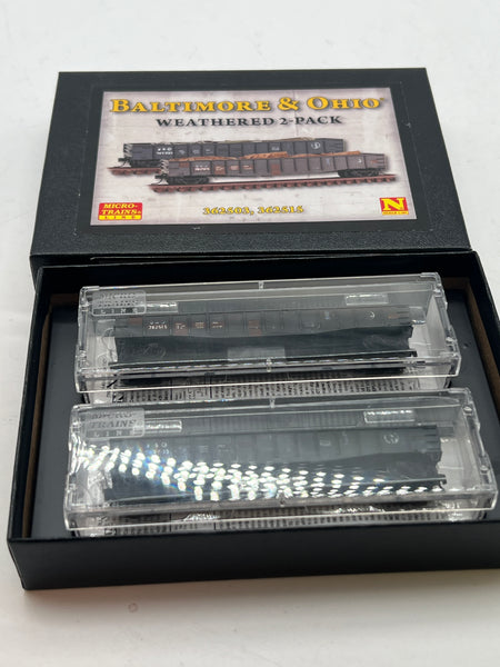 Micro-Trains MTL N B&O weathered 50 steel side gondolas with loads 99305960 N SCALE NEW