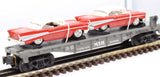 MTH 30-7610 MTH w/57 Chevys Flat Car RailKing O Scale Used