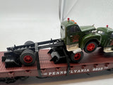 Lionel 6-17518 Pennsylvania PRR Flatcar #9823 with 2 Corgi Mack AEC trucks O SCALE NEW