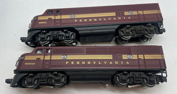 Lionel 6-8970 Pennsylvania Railroad PRR Pennsy 5 Stripe Tuscan F3 Aa Diesels O SCALE Used Excellent Damaged Box
