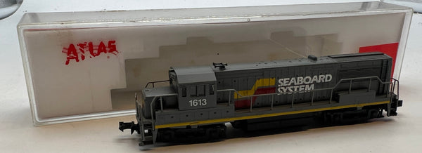Atlas 4473 Seaboard System GE U25B # 1613 diesel locomotive N SCALE Used Excellent Damaged Box