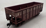 Atlas 41242 WM 55 Ton Fishbelly Hopper Fast Freight Oxide Red/White N Scale WEATHERED AS IS Like New