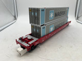 MTH 20-95174 Northwestern Oklahoma Husky Stack Intermodal Car w Maersk Containers O SCALE NEW Damaged Box
