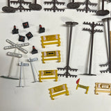 HO Scale Accessory Pack XL Telephone Poles, Signs, Streetlights, Details HO SCALE USED