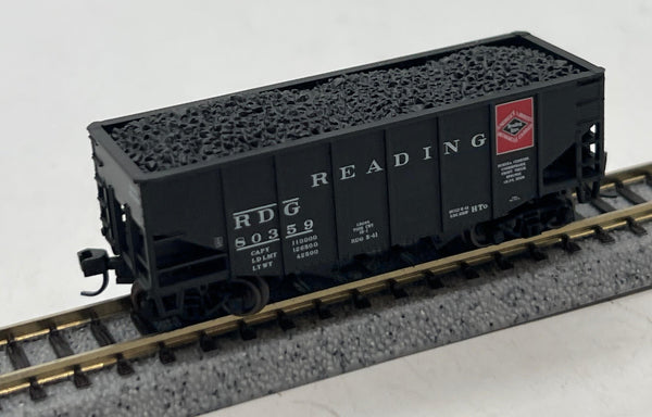 Atlas 41283 READING 55 Ton Fishbelly Hopper Black/White NScale Like New