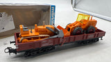Marklin 4474 German Gondola w/ 2 cars- construction equipment HO SCALE Used Excellent Damaged Box