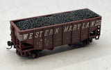 Atlas 41137 WESTERN MARYLAND Speed Lettering 55 Ton Fishbelly Hopper Oxide Red N Scale WEATHERED AS IS Used Excellent