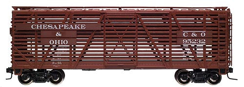 Atlas 0606-1 CHESAPEAKE & OHIO 40' Stock Car TRAINMAN 3rl O Scale NEW