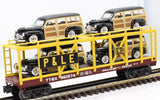 MTH Railking 30-76644 Pittsburgh & Lake Erie Auto Carrier Flat Car w/(4) '48 Ford Woody #961974 O SCALE Like New