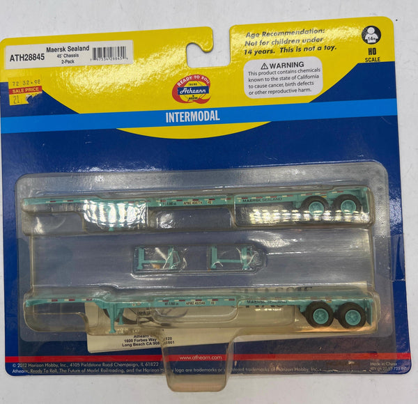 Athearn Maersk Sealand ATH28845 Maersk Sealand 45' Container Chassis HO SCALE NEW