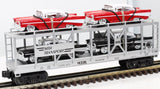 MTH Railking 30-7656 Auto Transportation Auto Carrier Flat Car - Black & Red  '57 Chevys O SCALE Like New
