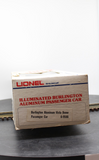 Lionel 6-9588 Burlington Aluminum Vista Dome Passenger Car O SCALE Like New