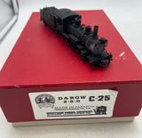 Westside Model Company Brass   D&RGW 2-8-0 C-25 375 Rio Grande Steam HOn3 SCALE Used Damaged Box
