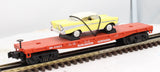 MTH Rugged Rails 33-7604 Burlington Flat Car w/1957 Chevy O SCALE Like New