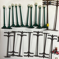 HO Scale Accessory Pack XL Telephone Poles, Signs, Streetlights, Details HO SCALE USED