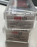 MICRO TRAINS 73050 92070 CHICAGO BURLINGTON QUINCY SET OF 2 FREIGHT CARS N SCALE Like New