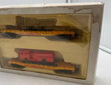 Fire Fox FC001 Fire truck on flat car & flat car 2 pack HO SCALE Used Damaged Box as is