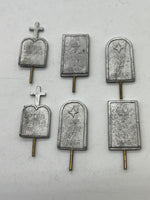 Set of 6 Gravestones Metal Detailed G SCALE Like New No Box