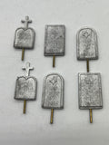 Set of 6 Gravestones Metal Detailed G SCALE Like New No Box