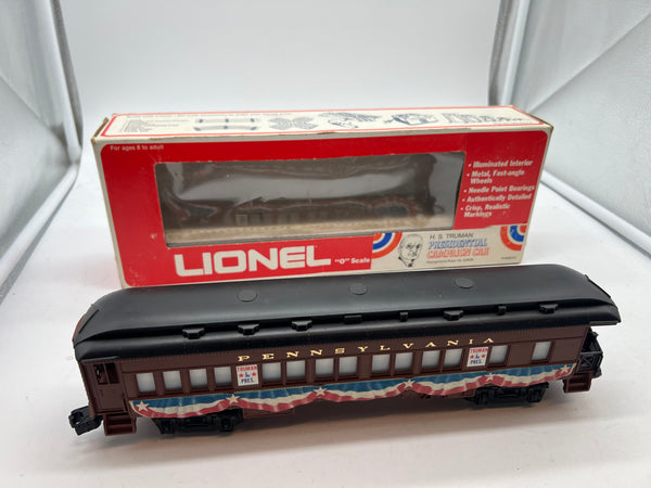 Lionel 6-9528 Pennsylvania PRR President Truman Campaign Car O SCALE Like New Damaged Box