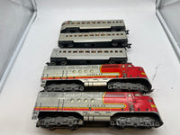Marx Postwar 1095 Passenger set with 2 E7 AA Diesels (1 Pwd 1 nonpwd), 2 3152 coaches, 3197 observation car O SCALE Used as is No Box