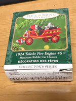 Hallmark 2001 1924 Toledo Fire Engine #6, Miniature Kiddie Car Classics #7 MINI ornament Like New