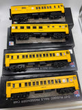 MTH 33-6239, 33-6240, 33-6241, 33-6242 Pittsburgh Steelers Passenger Car Set (Set of 4) O Scale Like New