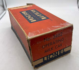 Lionel Postwar 3462 Operating Milk Car & platform O SCALE Used Excellent Damaged Box as is final sale