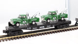 MTH Railking 30-7615 Flat Car W/ ERTL MTH Tow Trucks O SCALE Like New