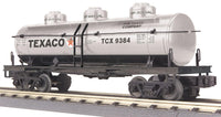 MTH Railking 30-7362 Texaco 3-Dome Tank Car - Silver O SCALE Like New