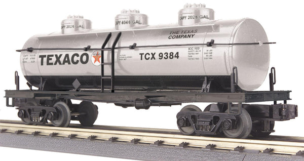 MTH Railking 30-7362 Texaco 3-Dome Tank Car - Silver O SCALE Like New