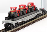 Lionel 6-16907 Flat Car W/Farm Tractors O Scale Used