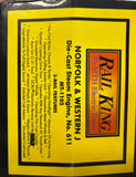 MTH RAILKING MT-1105 NORFOLK WESTERN N&W J CLASS DIE CAST STEAM LOCOMOTIVE AND TENDER O SCALE Used Damaged Box limited
