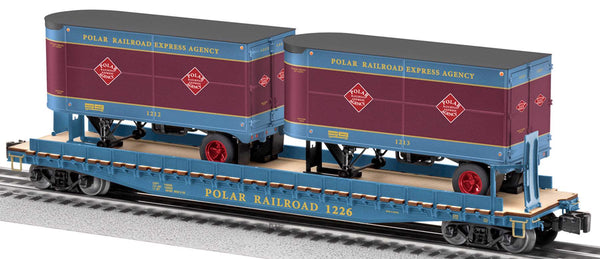 Lionel 6-27840 Polar Railroad PS-4 Flatcar With Piggyback Trailers #1226 O SCALE NEW