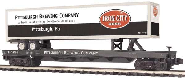 MTH Premier 20-98416 Pittsburgh Brewing Co. Flat Car w/ 48' Trailer 4001 O SCALE NEW