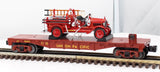 MTH Railking 30-76403 Union Pacific Flat Car w/'23 Maxim C1 Fire Truck O SCALE Like New