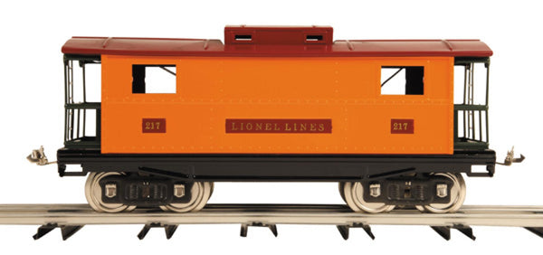 MTH Tinplate 10-2043 200 Series Std. Gauge Caboose - Orange & Maroon w/Brass  NEW